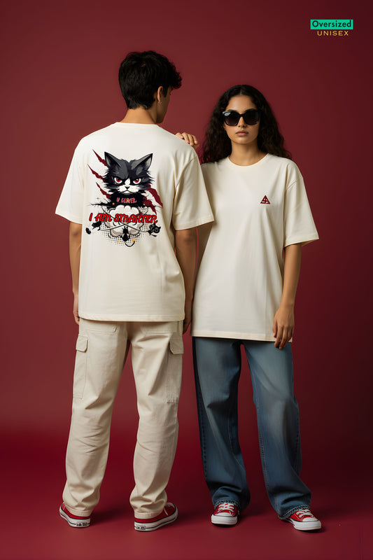 CAT LOVE THEME OVERSIZE T-SHIRT FOR MEN