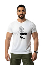 White Cotton T-Shirt  Printed Graphic, Your Only Limit is Your Mind Theme, Short Sleeve, Crew Neck, Regular Fit