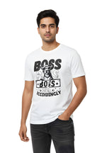 Cotton T-Shirt for men, White, Dog Lover Graphic Print, Crew Neck, Short Sleeve, Regular Fit, Casual Wear
