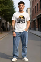 Men's White Cotton Graphic Printed T-Shirt, Regular Fit, Crew Neck, Short Sleeve, Indies Dog Lover