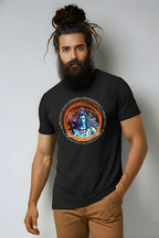 Premium Cotton T-Shirt for Men, Black, Lord Shiva Graphic Print, Crew Neck, Short Sleeve, Regular Fit