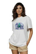 Yoga Cotton T-Shirt for Women, White, Crew Neck, Short Sleeve, Printed Graphic, Mindfulness and Meditation Theme, Regular Fit