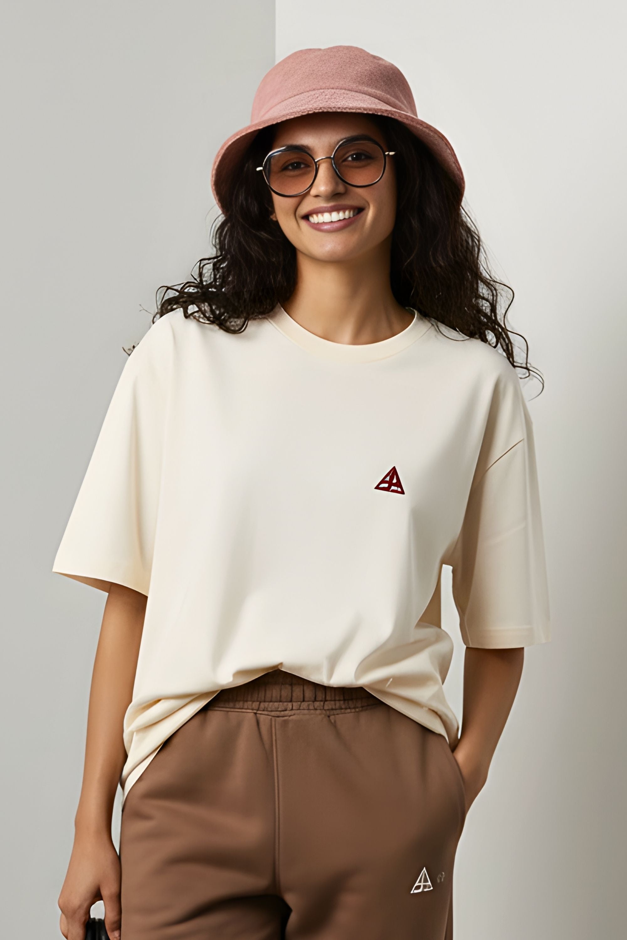 Hearts Speak Through Paws Oversized Graphic Tee - Off-White Premium Cotton, Unisex Fit