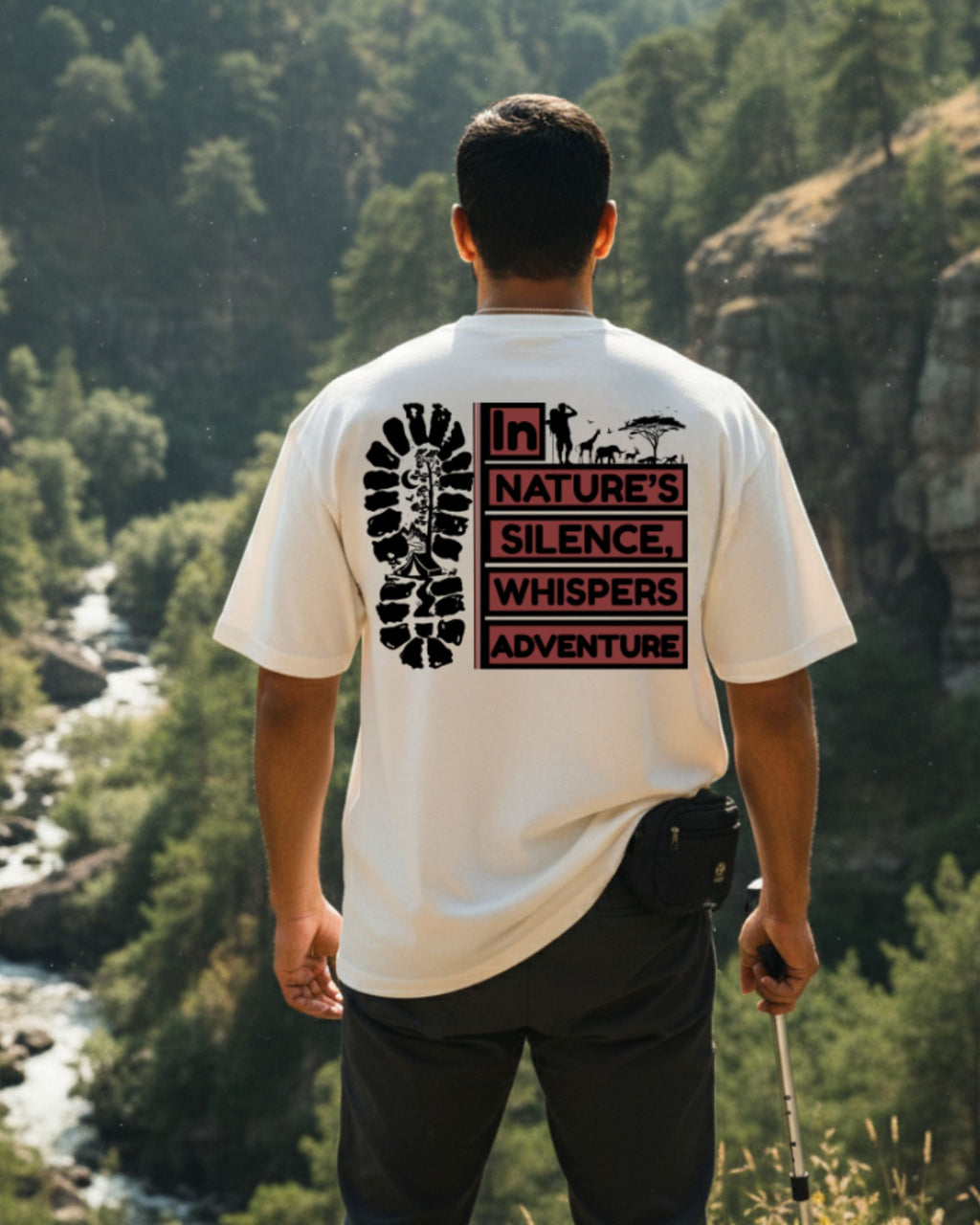 Oversized Unisex T-Shirt, Travel and Adventure Graphic Print, 100% Cotton Breathable Fabric, Cream, Short Sleeve, Casual Streetwear