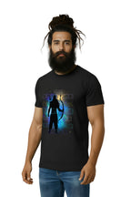 Black Cotton Printed T-Shirt for Unisex, Shri Ram The Ideal Man, Short Sleeve, Crew Neck, Regular Fit