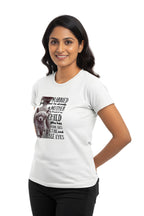 Women's Cotton Graphic T-Shirt, White, Dog Lover Print, Crew Neck, Short Sleeve, Regular Fit