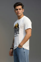Men's White Cotton Graphic Printed T-Shirt, Regular Fit, Crew Neck, Short Sleeve, Indies Dog Lover