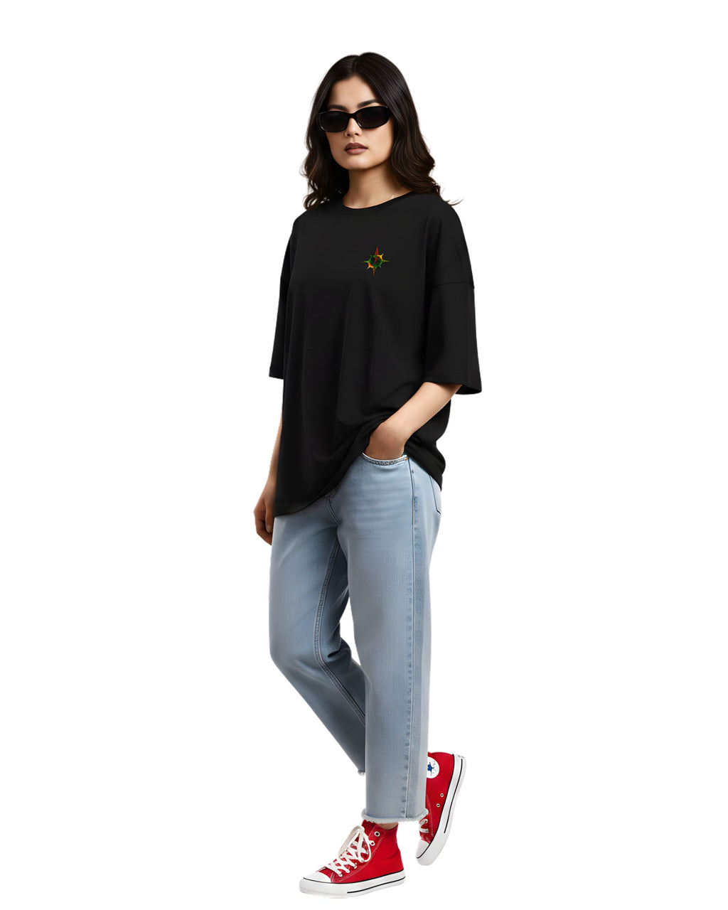 Stage Lover Graphic Oversized T-Shirt, Black, Bio-Washed Breathable Pure Cotton, Half Sleeve, Crew Neck, Casual Streetwear