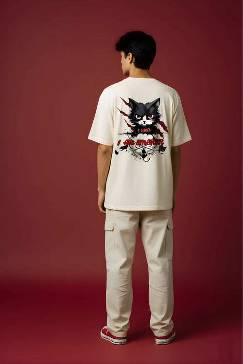 CAT LOVE THEME OVERSIZE T-SHIRT FOR MEN