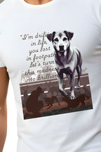 Men's White Cotton Graphic Printed T-Shirt, Regular Fit, Crew Neck, Dog Lover Design