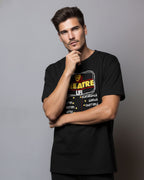 Theatre Life Graphic Print Unisex T-Shirt, Pure Cotton Breathable Fabric, Crew Neck, Regular Fit, Black