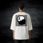 Unisex Cotton Oversized T-Shirt, Off White, Crew Neck, Drop Shoulder, Short Sleeve, Positivity Mind Theme Printed Graphic
