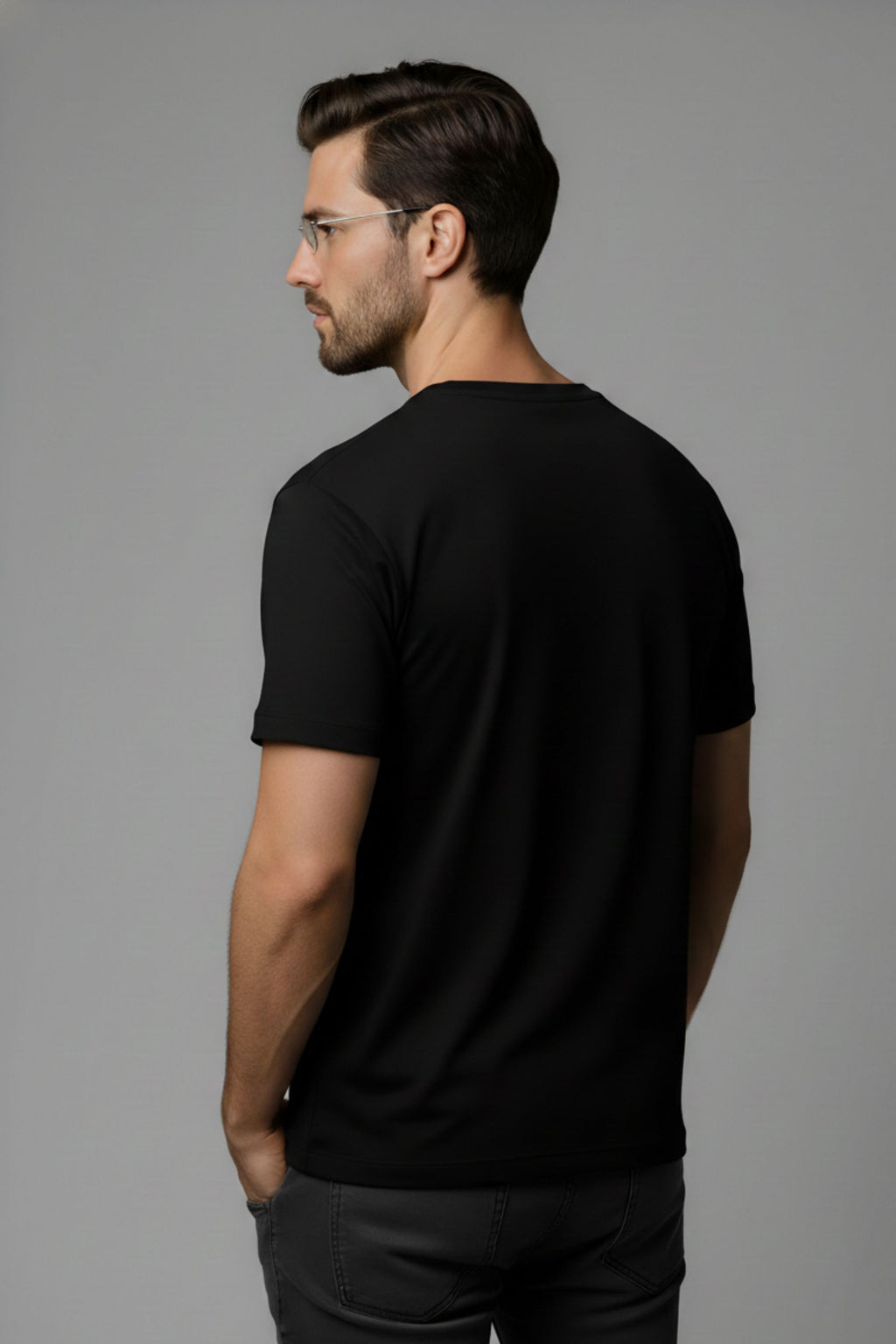 Black Cotton Printed T-Shirt for Men, Astronaut Dream Big Graphic, Short Sleeve, Regular Fit, Crew Neck