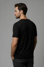 Black Cotton Printed T-Shirt for Men, Astronaut Dream Big Graphic, Short Sleeve, Regular Fit, Crew Neck