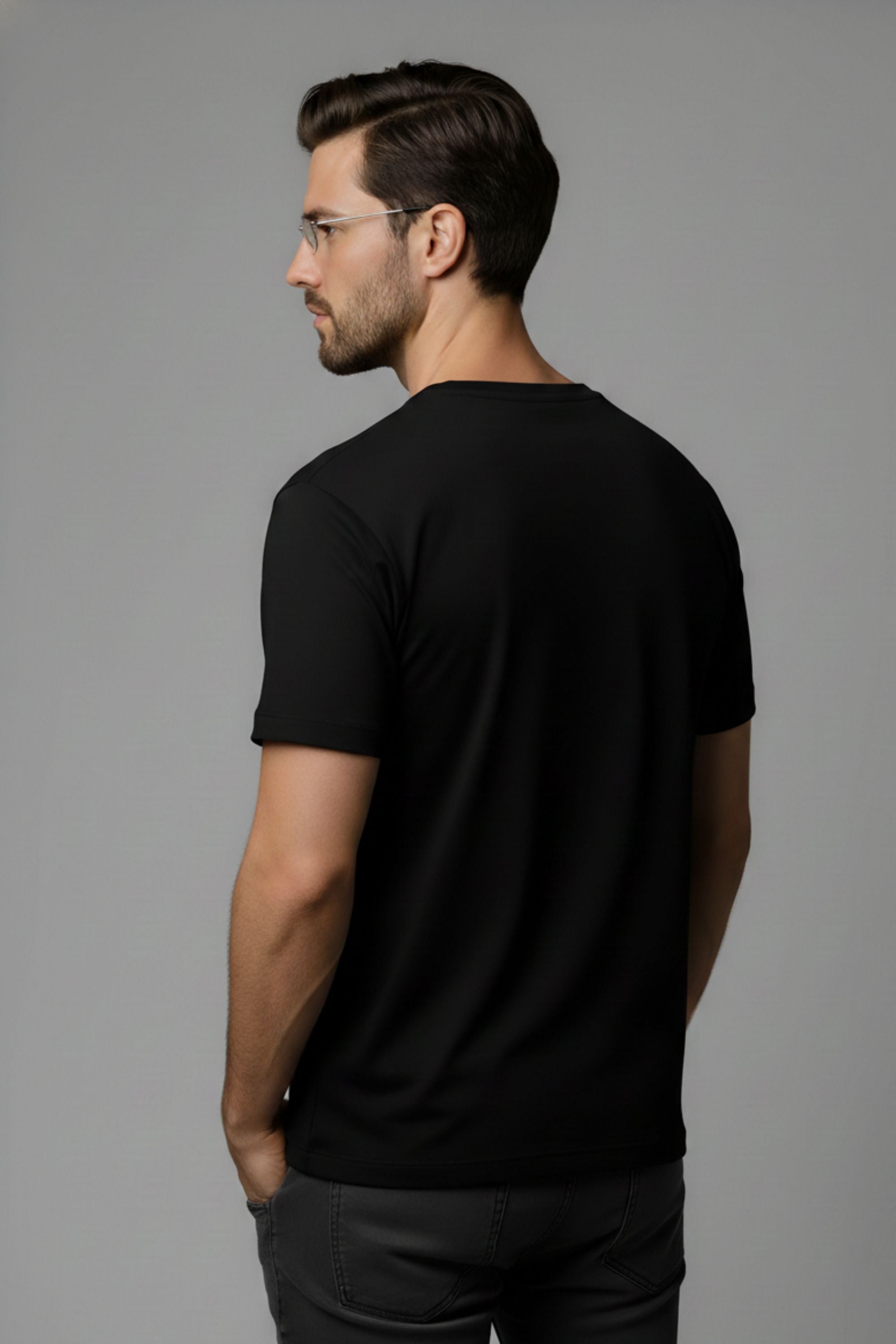 Black Cotton Printed T-Shirt for Men, Astronaut Dream Big Graphic, Short Sleeve, Regular Fit, Crew Neck