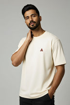 Hearts Speak Through Paws Oversized Graphic Tee - Off-White Premium Cotton, Unisex Fit