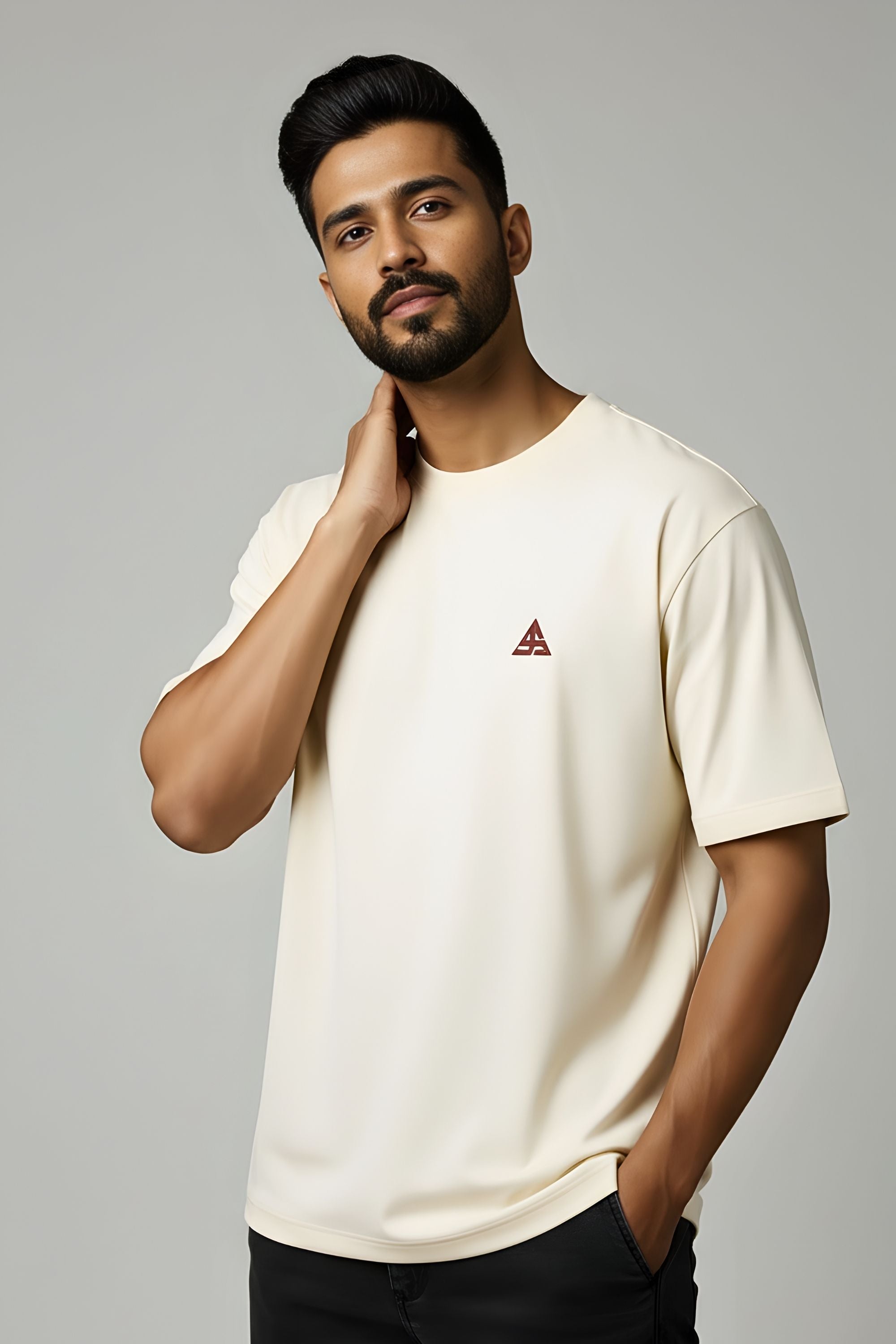 Hearts Speak Through Paws Oversized Graphic Tee - Off-White Premium Cotton, Unisex Fit