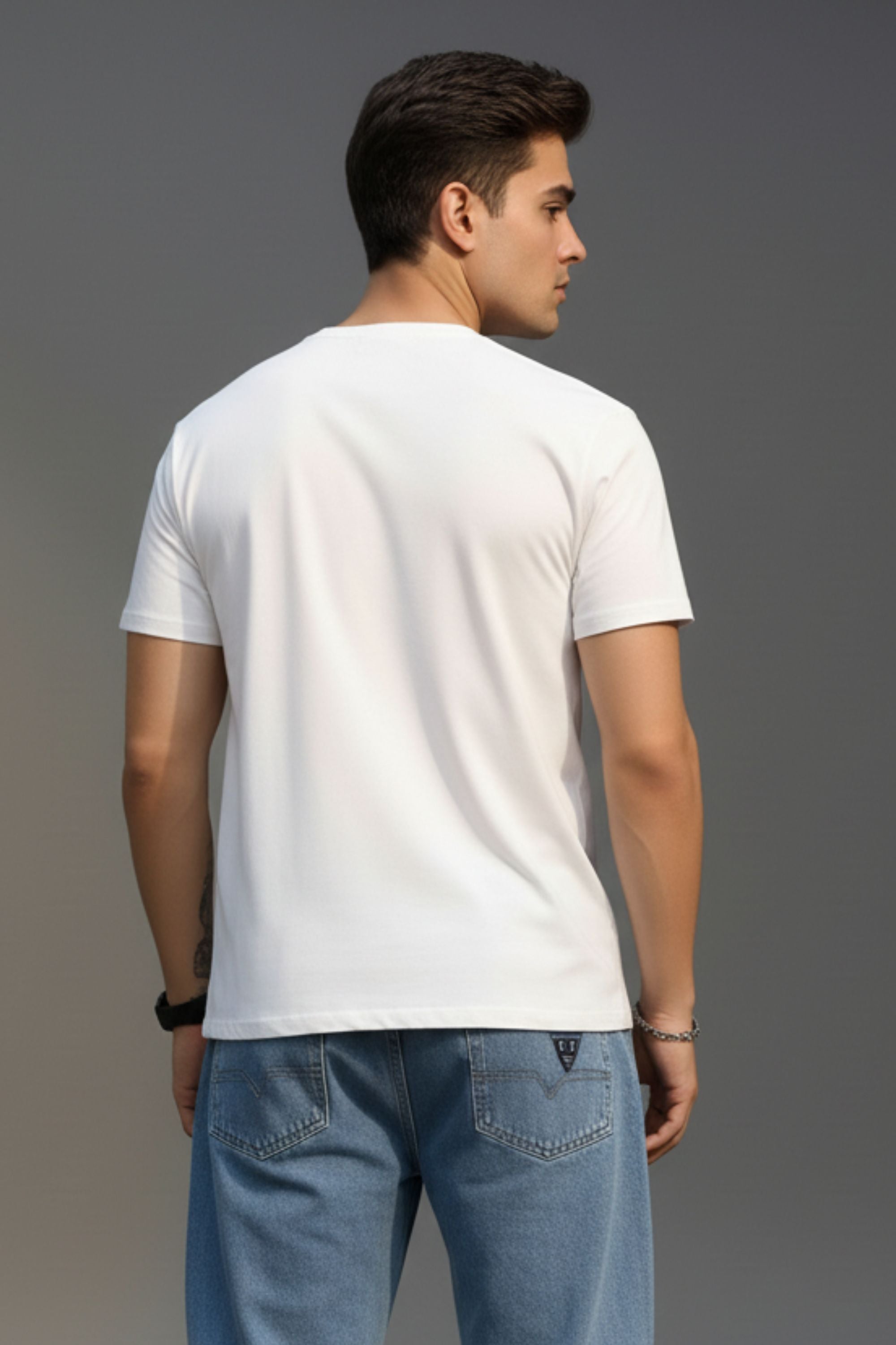 Men's White Cotton Graphic Printed T-Shirt, Regular Fit, Crew Neck, Short Sleeve, Indies Dog Lover
