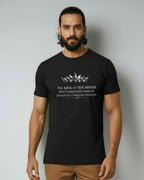 Ravan Ten-Headed Graphic Print Cotton T-Shirt for Unisex, Crew Neck, Half Sleeve, Casual Style