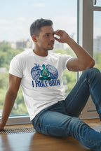 Cotton Printed T-Shirt for Men's, White, Mindfulness and Meditation Theme, Short Sleeve, Crew Neck, Regular Fit