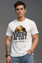 Men's White Cotton Graphic Printed T-Shirt, Regular Fit, Crew Neck, Short Sleeve, Indies Dog Lover