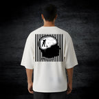 Unisex Cotton Oversized T-Shirt, Off White, Crew Neck, Drop Shoulder, Short Sleeve, Positivity Mind Theme Printed Graphic