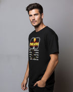 Theatre Life Graphic Print Unisex T-Shirt, Pure Cotton Breathable Fabric, Crew Neck, Regular Fit, Black