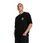 Unisex Oversized Graphic T-Shirt, Black, Cotton, Short Sleeve, Crew Neck, Streetwear Style