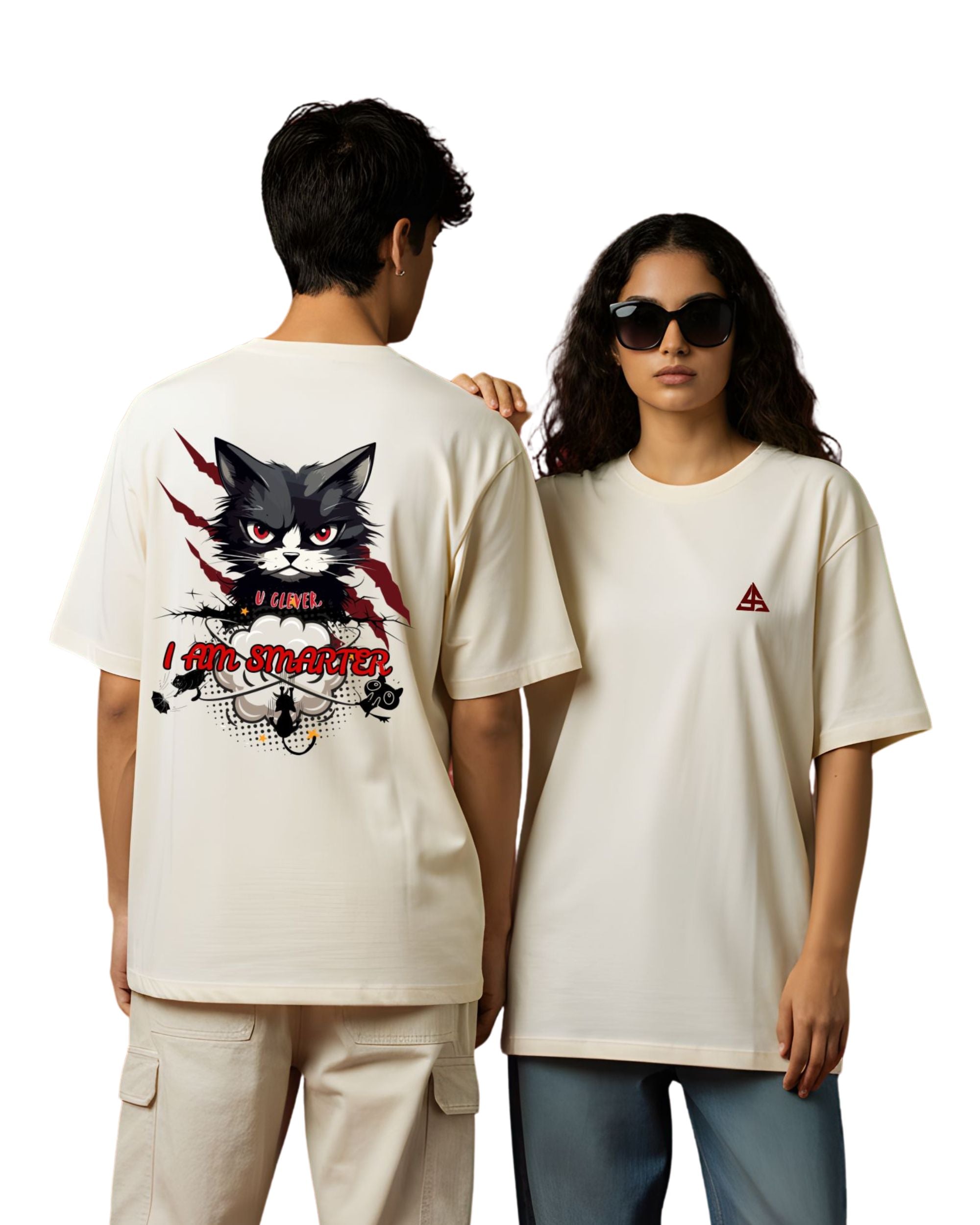CAT LOVE THEME OVERSIZE T-SHIRT FOR MEN