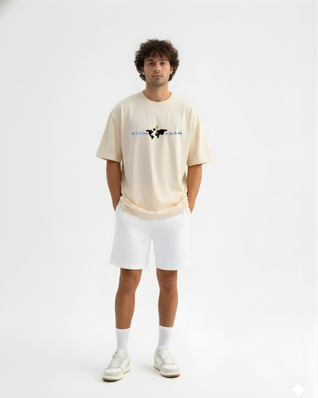 World Tour Oversized T-Shirt, Cotton, Printed Graphic, Crew Neck, Casual Streetwear, Unisex