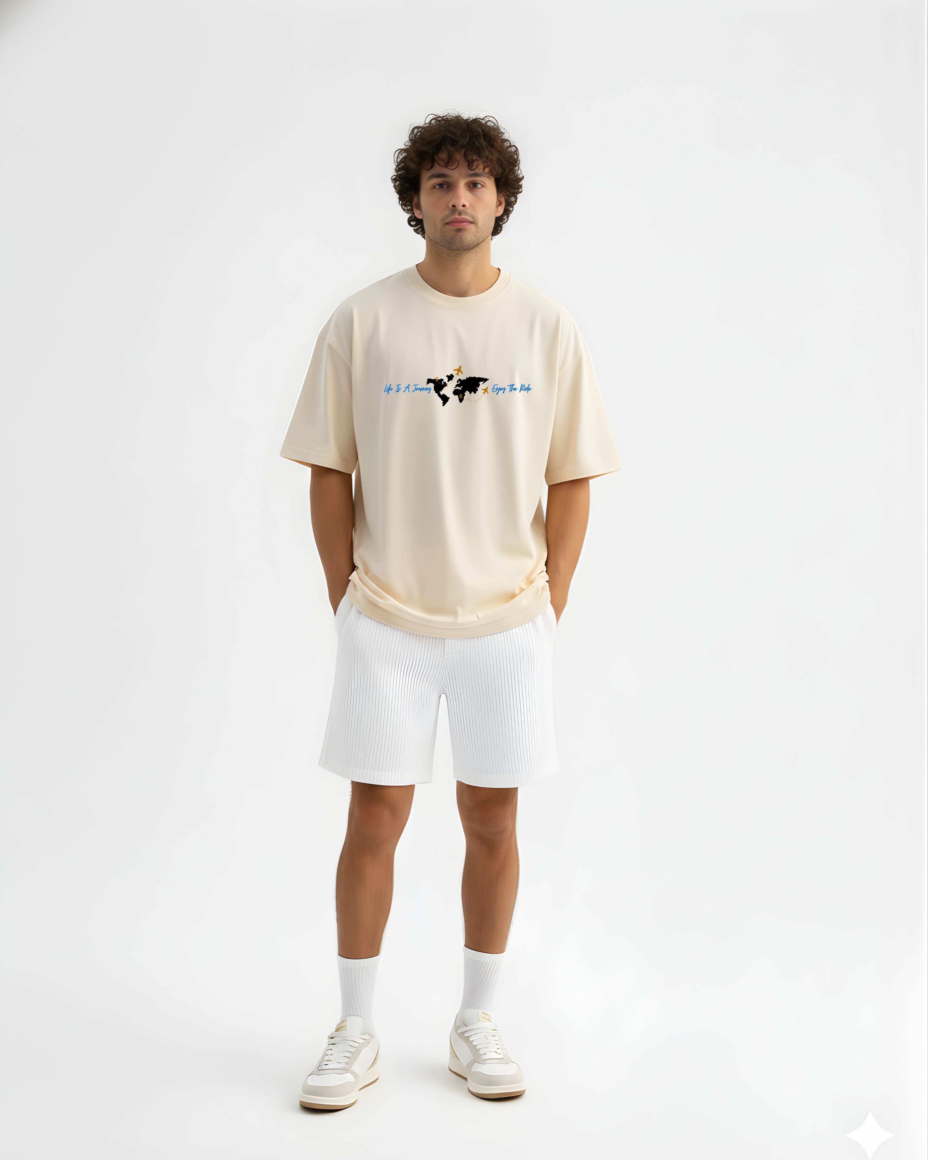 World Tour Oversized T-Shirt, Cotton, Printed Graphic, Crew Neck, Casual Streetwear, Unisex