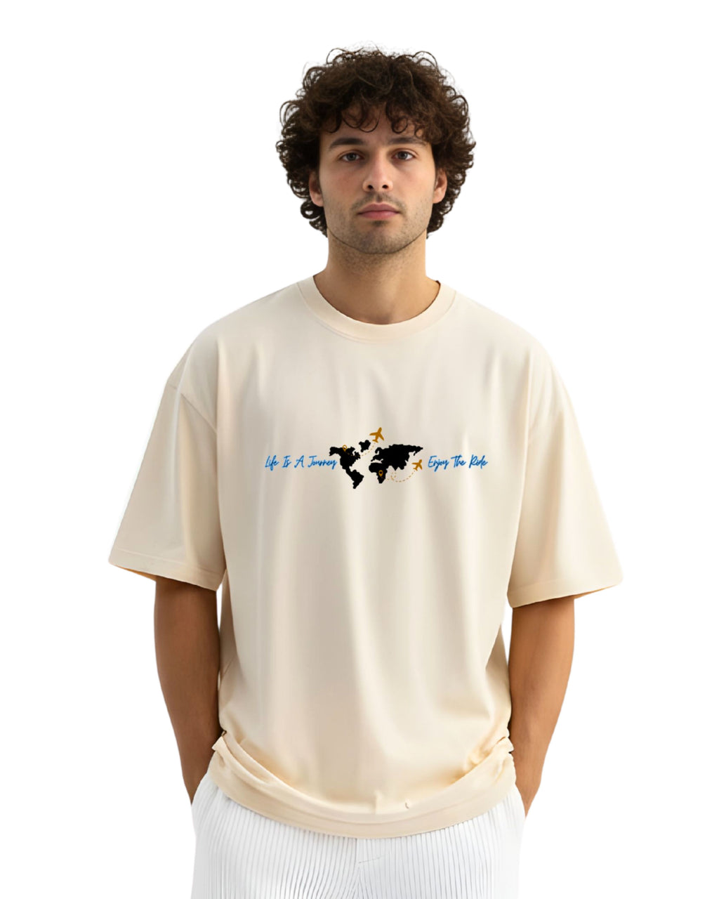 World Tour Oversized T-Shirt, Cotton, Printed Graphic, Crew Neck, Casual Streetwear, Unisex