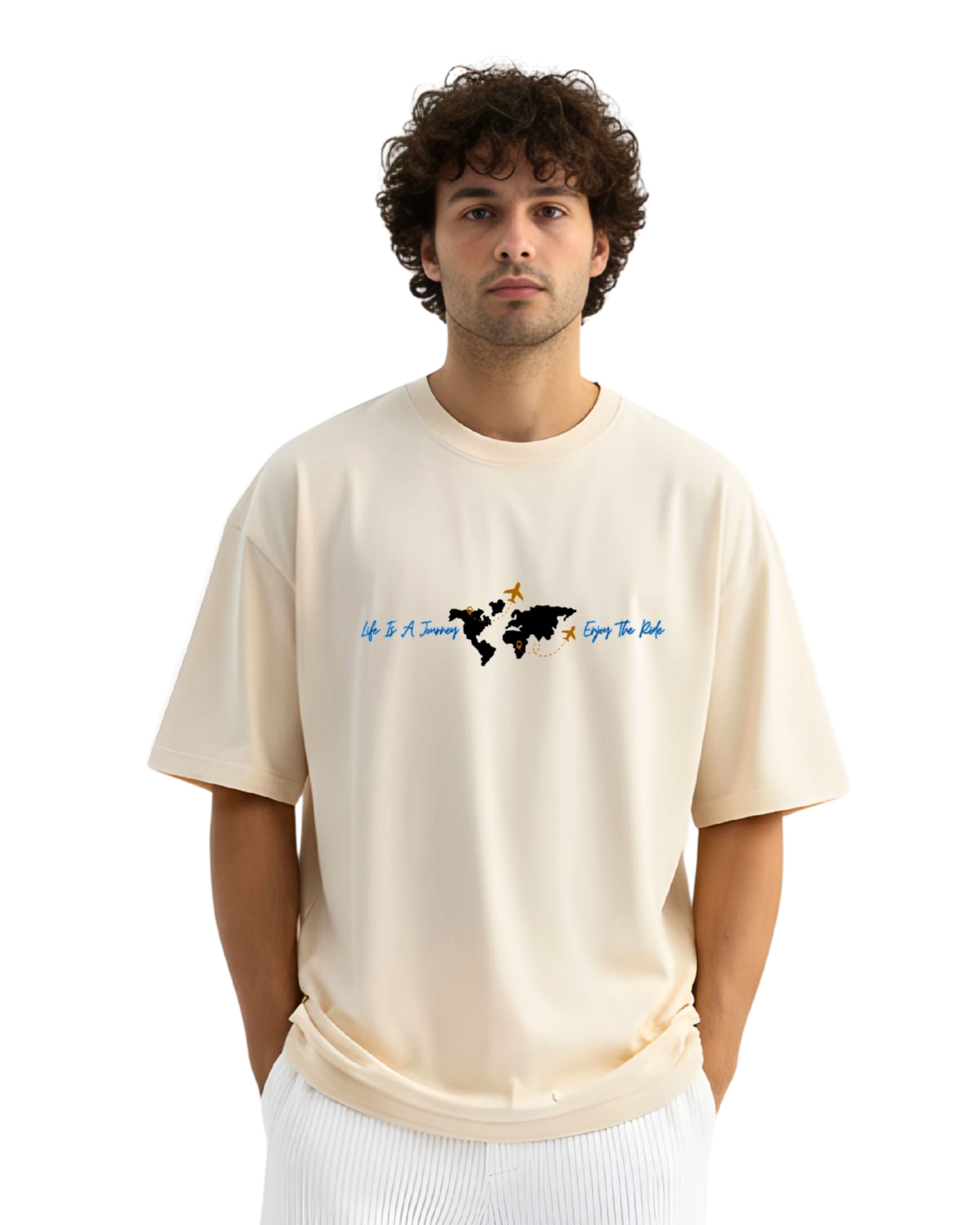 World Tour Oversized T-Shirt, Cotton, Printed Graphic, Crew Neck, Casual Streetwear, Unisex