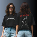 Metallica Oversized T-Shirt, Black, Cotton, Graphic Printed, Crew Neck, Sad But True Rock Band, Unisex