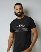 Ravan Ten-Headed Graphic Print Cotton T-Shirt for Unisex, Crew Neck, Half Sleeve, Casual Style
